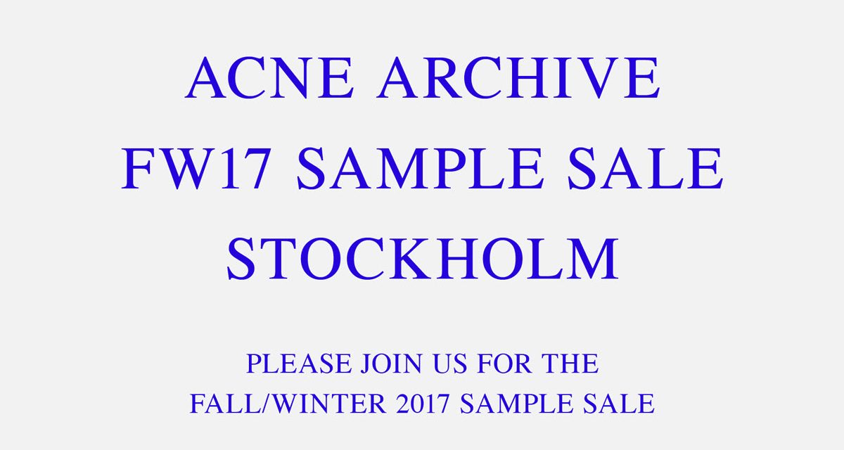 acne archive sample sale