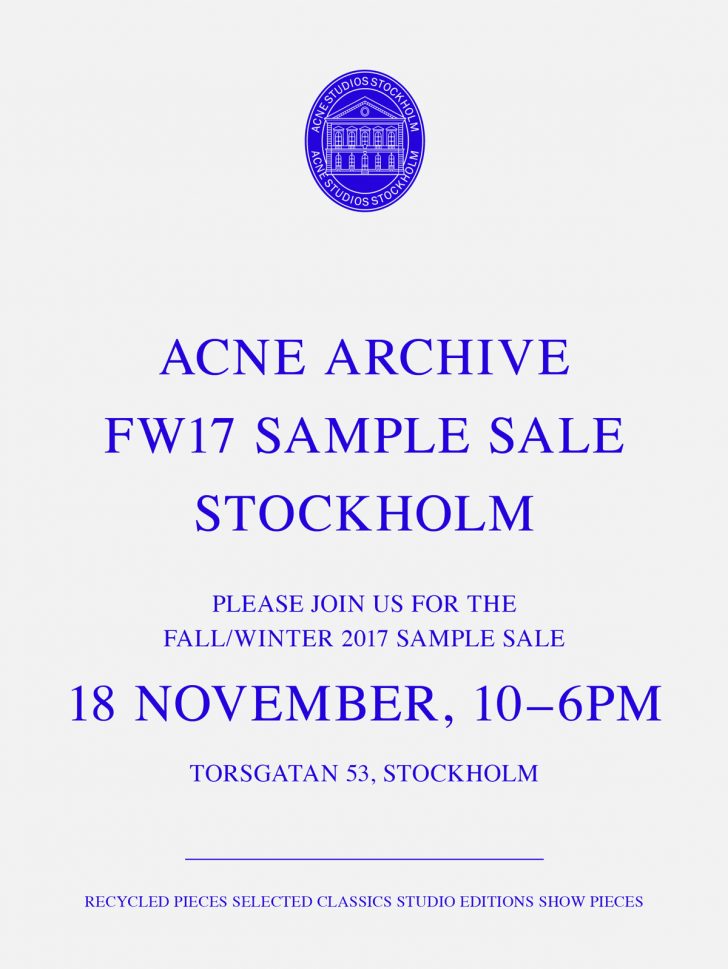 acne archive sample sale